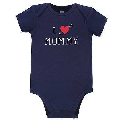 Hudson Baby Infant Boy Cotton Bodysuits 3pk, Boy Mommy, 12-18 Months