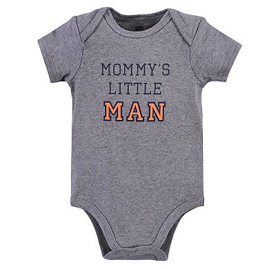 Hudson Baby Infant Boy Cotton Bodysuits 3pk, Boy Mommy, 12-18 Months