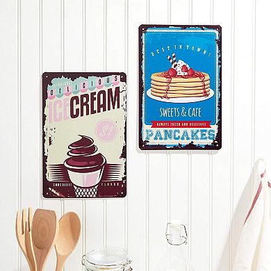 Okuna Outpost Retro Metal Kitchen Signs, Vintage Design Wall Art (8 x 11.8 in, 6 Pack)