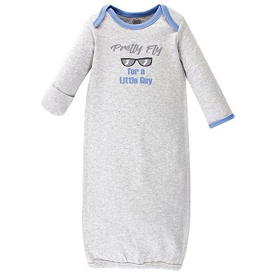 Luvable Friends Baby Boy Cotton Long-Sleeve Gowns 4pk