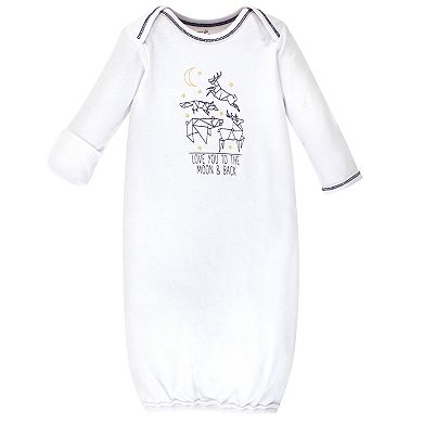 Touched by Nature Baby Boy Organic Cotton Long-Sleeve Gowns 3pk, Constellation, 0-6 Months