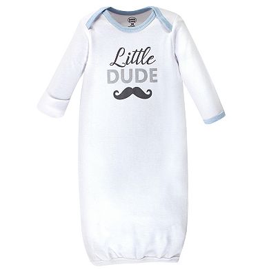 Luvable Friends Baby Boy Cotton Long-Sleeve Gowns 4pk, Little Dude, 0-6 Months
