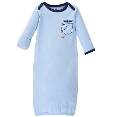 Luvable Friends Baby Boy Cotton Long-Sleeve Gowns 3pk, Airplane, 0-6 Months