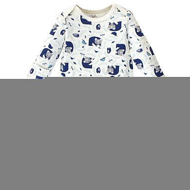 Touched by Nature Baby Boy Organic Cotton Long-Sleeve Gowns 3pk, Woodland, 0-6 Months