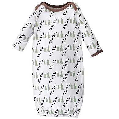 Luvable Friends Baby Boy Cotton Long-Sleeve Gowns 4pk, Happy Camper, 0-6 Months