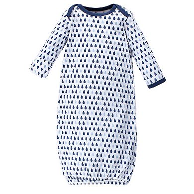 Luvable Friends Baby Boy Cotton Long-Sleeve Gowns 3pk, Boy Clouds, 0-6 Months