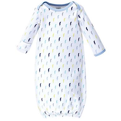 Luvable Friends Baby Boy Cotton Long-Sleeve Gowns 3pk, Boy Clouds, 0-6 Months