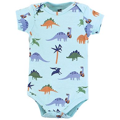 Hudson Baby Unisex Baby Cotton Bodysuits, Beach Dino
