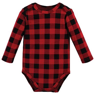 Hudson Baby Unisex Baby Cotton Long-Sleeve Bodysuits, Christmoose