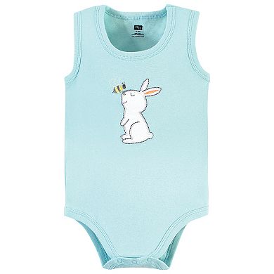 Hudson Baby Unisex Baby Cotton Sleeveless Bodysuits, Bunny And Bee