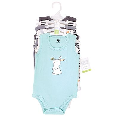 Hudson Baby Unisex Baby Cotton Sleeveless Bodysuits, Bunny And Bee