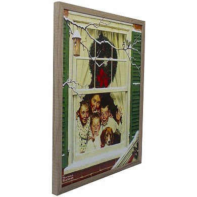 19" Lighted Norman Rockwell 'Oh Boy! It's Pop with a New Plymouth' Christmas Wall Art