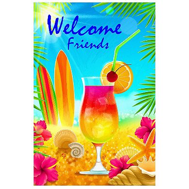 Tropical Beach Outdoor Garden Flag 12.5" x 18"