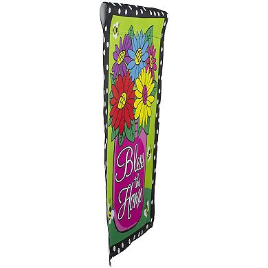 Bless this Home Bouquet with Vase Outdoor Garden Flag 12.5" x 18"