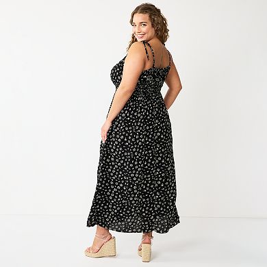 Juniors' Plus Size SO® Tie Shoulder Maxi Dress