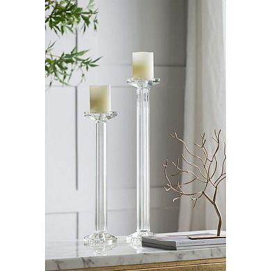 16.5" Clear Roman Style Crystal Pillar Candleholder