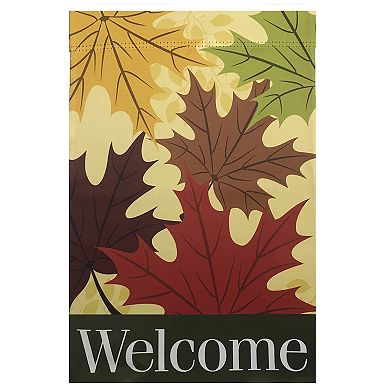 Red and Yellow Fall Leaves Welcome Outdoor Garden Flag 28" x 40"