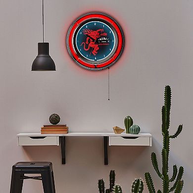 American Art Décor Fireball Retro LED Neon Wall Clock