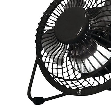 Optimus 4 in. Personal Metal Fan in Black