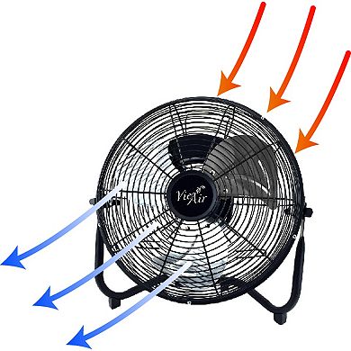 Vie Air 12 Inch High Velocity All Metal Tilting 3 Speed Floor Fan