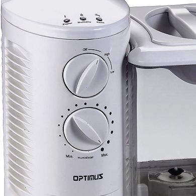 Optimus 2.5 Gallon Warm Mist Humidifier with Wicking Vapor System in White