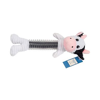 Country Living Black and White Cow Corduroy Plush Dog Toy