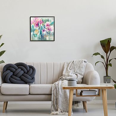 Stupell Home Decor Abstract Flowers Cascading Framed Wall Art