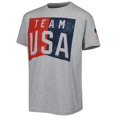 Youth Heather Gray Team USA Logo T-Shirt