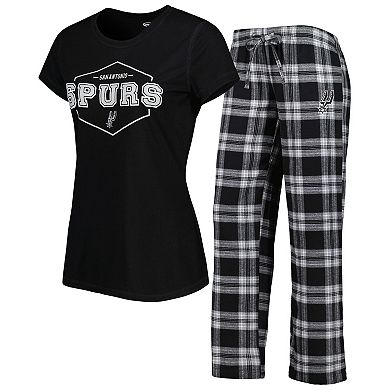 Women's Concepts Sport Black/Gray San Antonio Spurs Badge T-Shirt & Pajama Pants Sleep Set