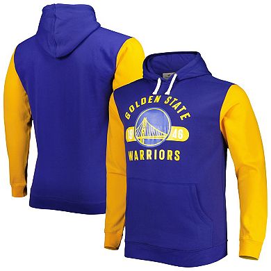 Men's Fanatics Branded Royal/Gold Golden State Warriors Big & Tall Bold Attack Pullover Hoodie