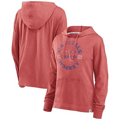 Women's Fanatics Branded Red Washington Capitals Heritage Salvation Waffle Pullover Hoodie