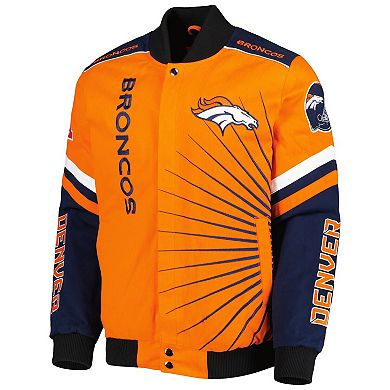 Men's G-III Sports by Carl Banks Orange Denver Broncos Extreme Redzone Full-Snap Varsity Jacket