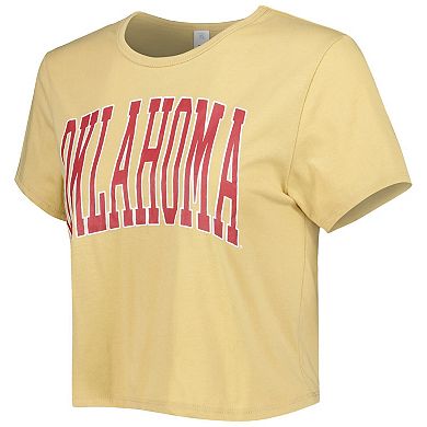 Women's ZooZatz Yellow Oklahoma Sooners Core Fashion Cropped T-Shirt