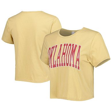 Women's ZooZatz Yellow Oklahoma Sooners Core Fashion Cropped T-Shirt