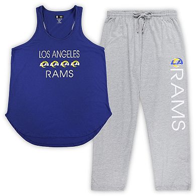 Women's Concepts Sport Royal/Gold Los Angeles Rams Plus Size Meter Tank Top and Pants Sleep Set