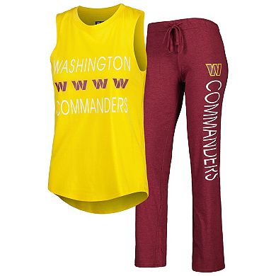 Women's Concepts Sport Burgundy/Gold Washington Commanders Muscle Tank Top & Pants Sleep Set