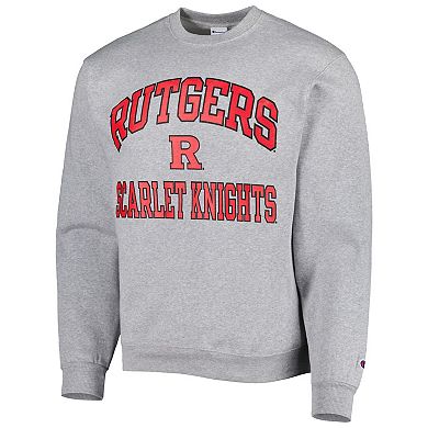 Men's Champion Heather Gray Rutgers Scarlet Knights High Motor Pullover Sweatshirt