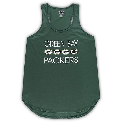 Women's Concepts Sport Green/Gold Green Bay Packers Plus Size Meter Tank Top and Pants Sleep Set