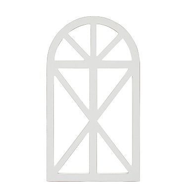 Rustic Wood Arch Wall Decor, Hanging Farmhouse Window Frame (9 x 16 In, 2 Pack)