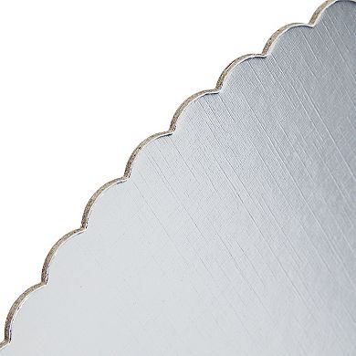 12 Pack Silver 12 Inch Cake Drums for Baking, Round Scalloped Cake Boards for Desserts, Bakery