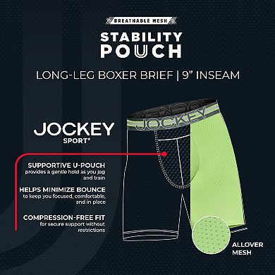 Men's Jockey® Stability Pouch Microfiber Long Leg 3 Pack Boxer Brief