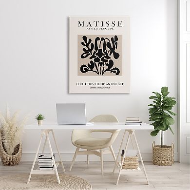 Stupell Home Decor Matisse Black Floral Abstract Canvas Wall Art