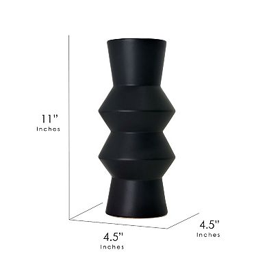American Art Decor Contemporary Black Geometric Ceramic Vase Table Decor