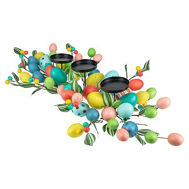 Northlight Colorful Easter Egg Pillar Candle Holder Centerpiece