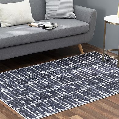 Walk on Me Faux Cowhide Digital Printed Patchwork The Missing Link Contemporary Indoor Area Rug