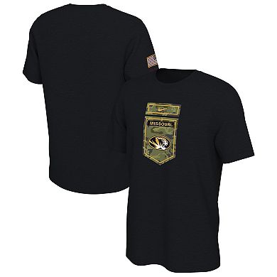 Men's Nike Black Missouri Tigers Veterans Camo T-Shirt