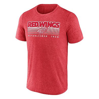 Men's Fanatics Branded Heathered Red Detroit Red Wings Prodigy Performance T-Shirt