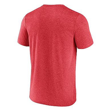Men's Fanatics Branded Heathered Red Detroit Red Wings Prodigy Performance T-Shirt