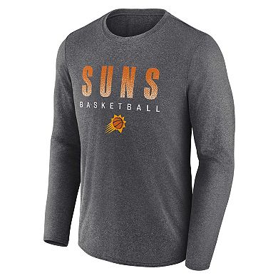 Men's Fanatics Branded Heathered Charcoal Phoenix Suns Where Legends Play Iconic Practice Long Sleeve T-Shirt