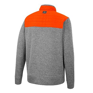 Men's Colosseum Gray/Orange Oklahoma State Cowboys Putter Herringbone Full-Zip Jacket